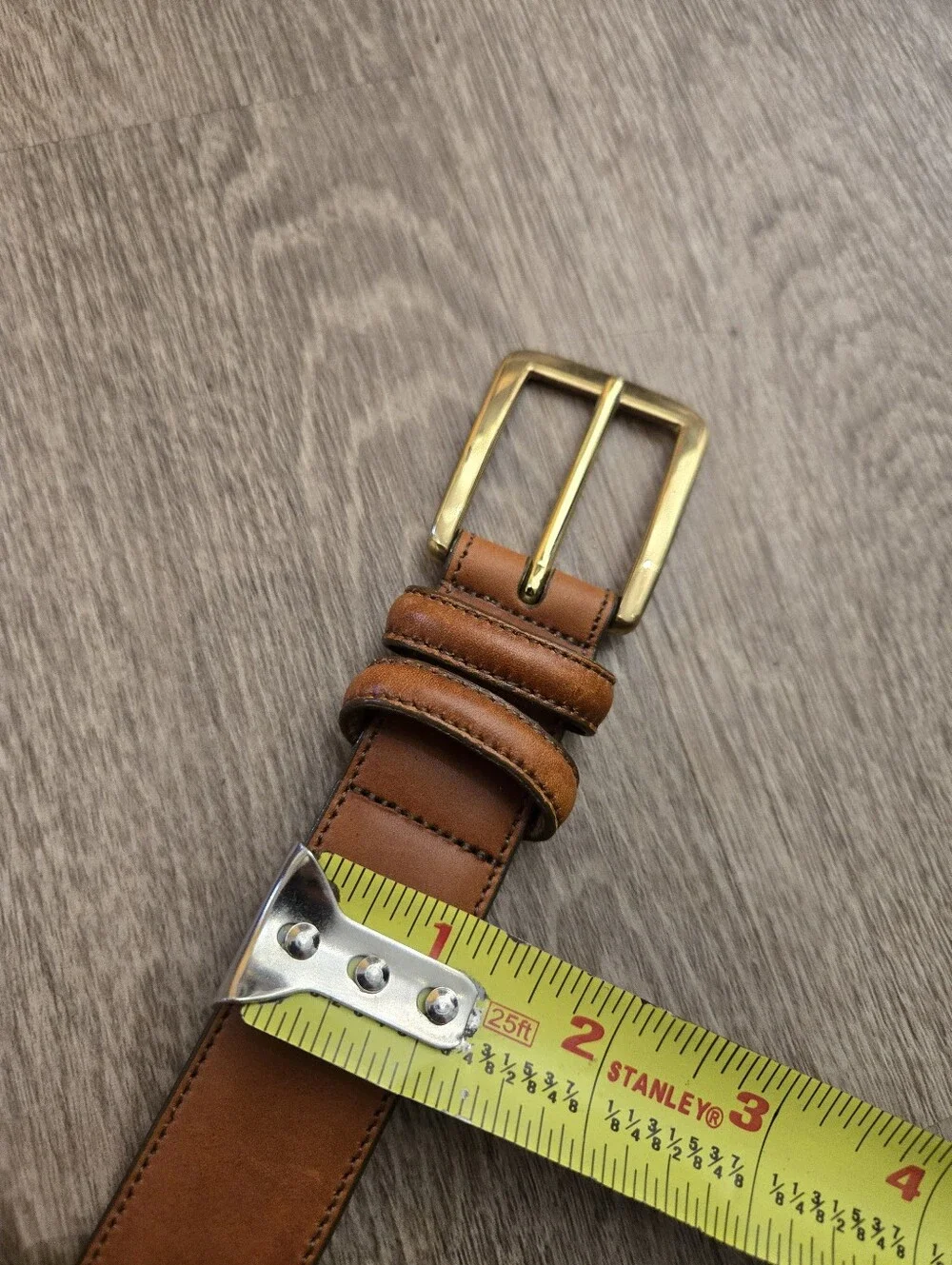 Allen Edmonds Men's Dress Belt Sz 36 style 24064 milk chocolate brown Gold Golf